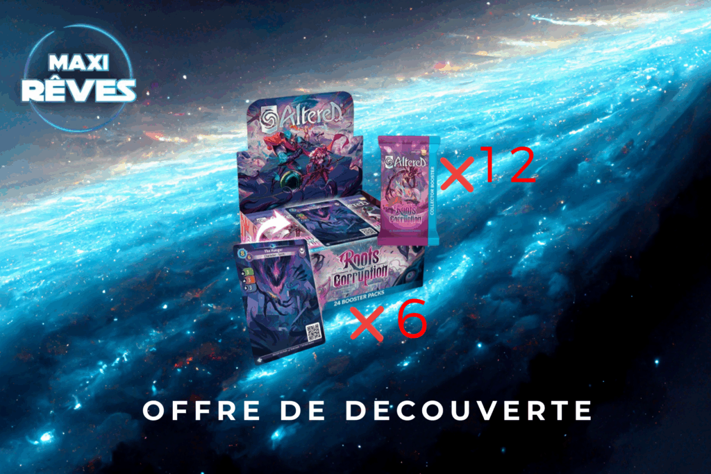 Decouvrez la nouvelle edition de Altered avec cette Altered Offre Pledge 2 : Les Racines de la Corruption : 1 case de 6 display + 1 display collector