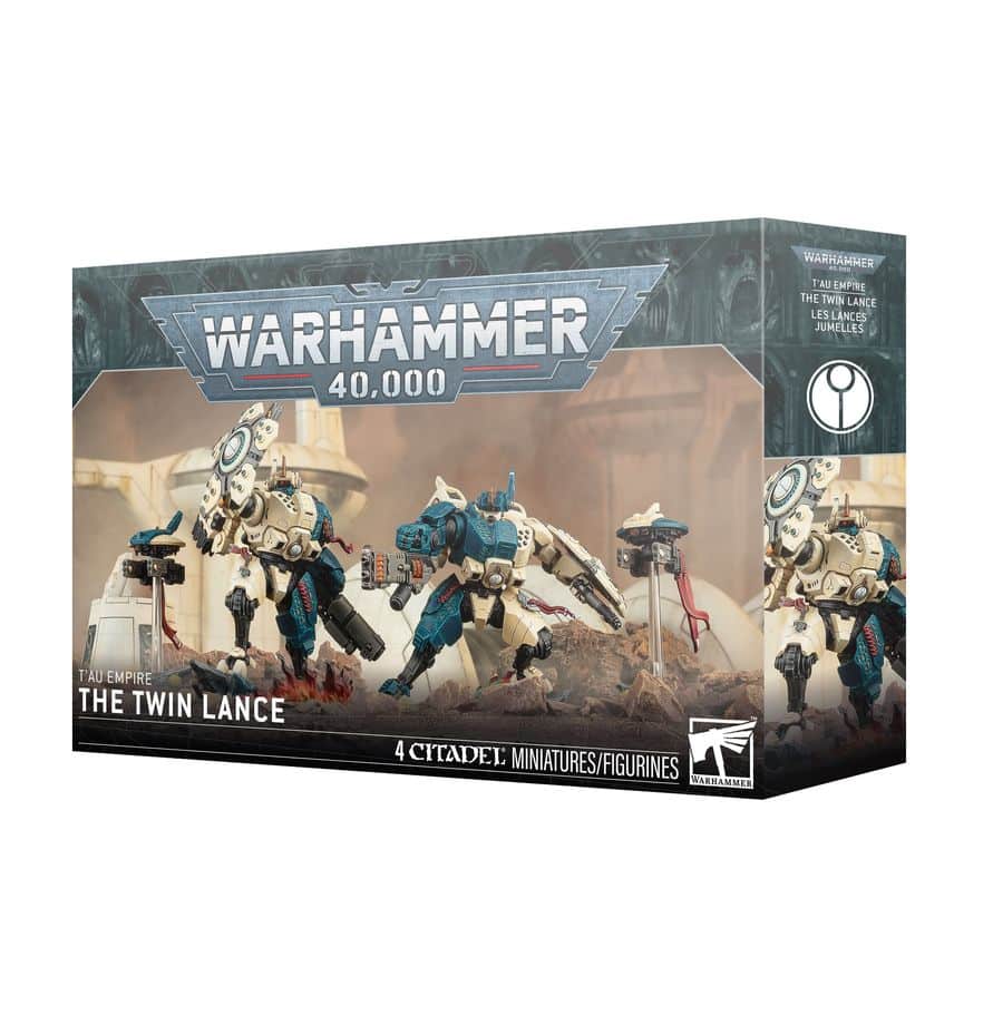 Découvrez la superbe nouveauté de Games Workshop avec la figurine de T'au Empire : Les Lances Jumelles, un atout precieux dans vos armées Empire T'au.