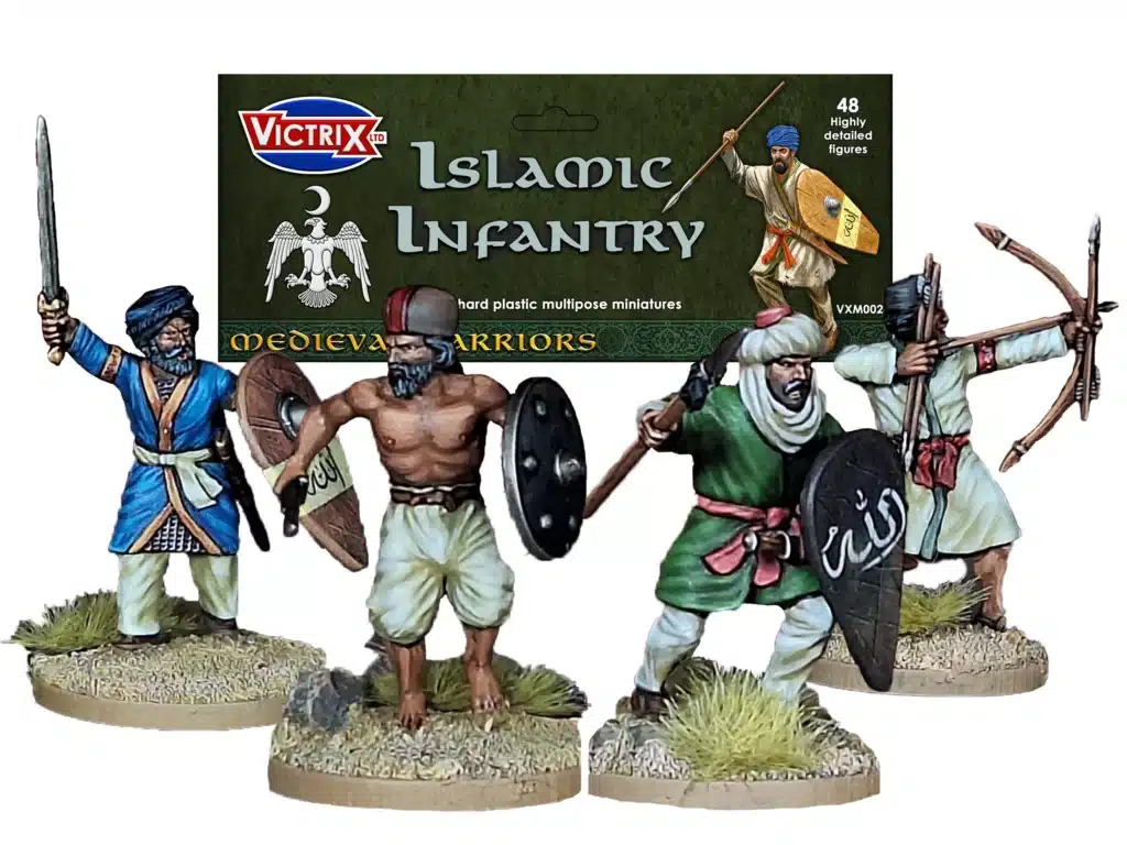 Vitrix Islamic Infantry & Archers est l'une des boites de figurines plastiques pour jouer à la nouvelle extension de Saga l'Age de la Chevalerie