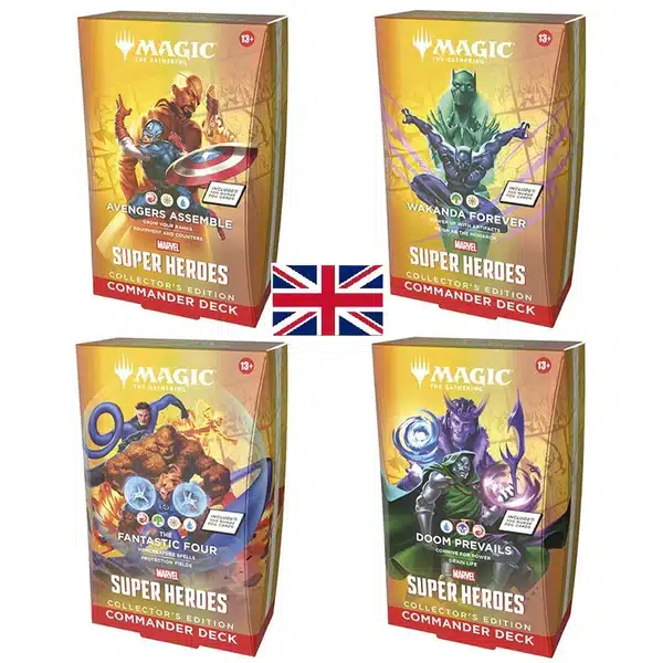 Découvrez Lot 4 Decks Collector Magic Marvel Super Heroes (EN) qui accompagne cette nouvelle édition de Magic dans l'univers de Marvel