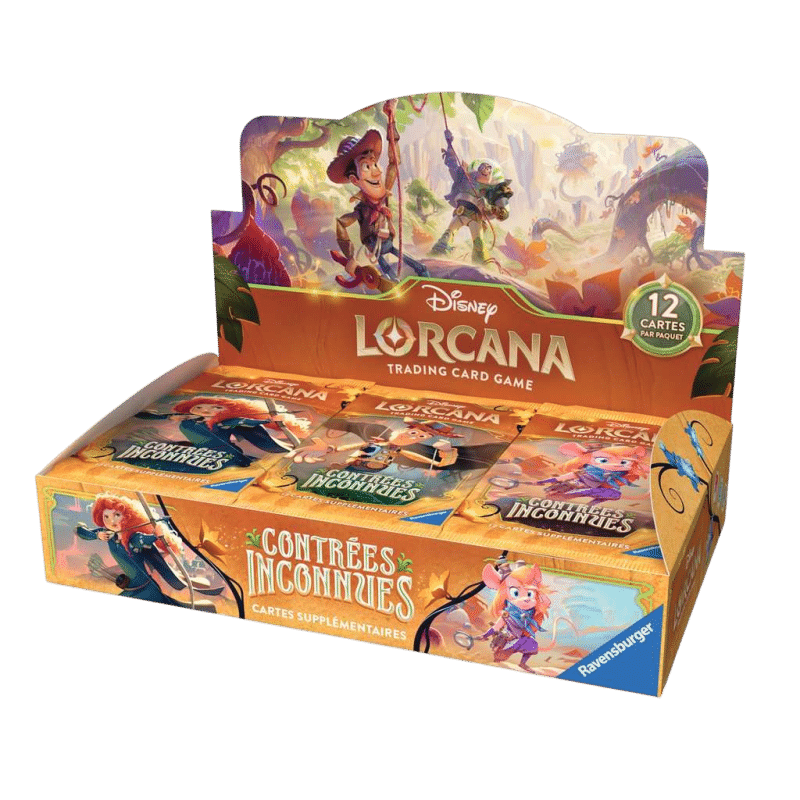 Disney Lorcana : Display Set 12 Contrées Inconnues est un excellent moyen de collectionner ce chapitre avec ses nouveaux mecanismes de jeu