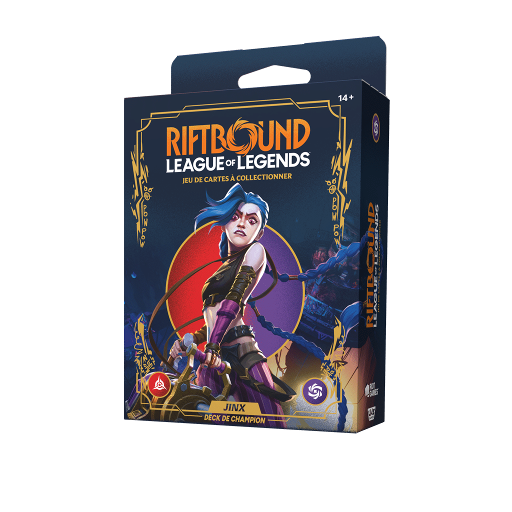 Découvrez le nouveau Riftbound TCG : Origins VF Deck Champion Jinx le superbe TCG au gameplay unique desormais disponible en français