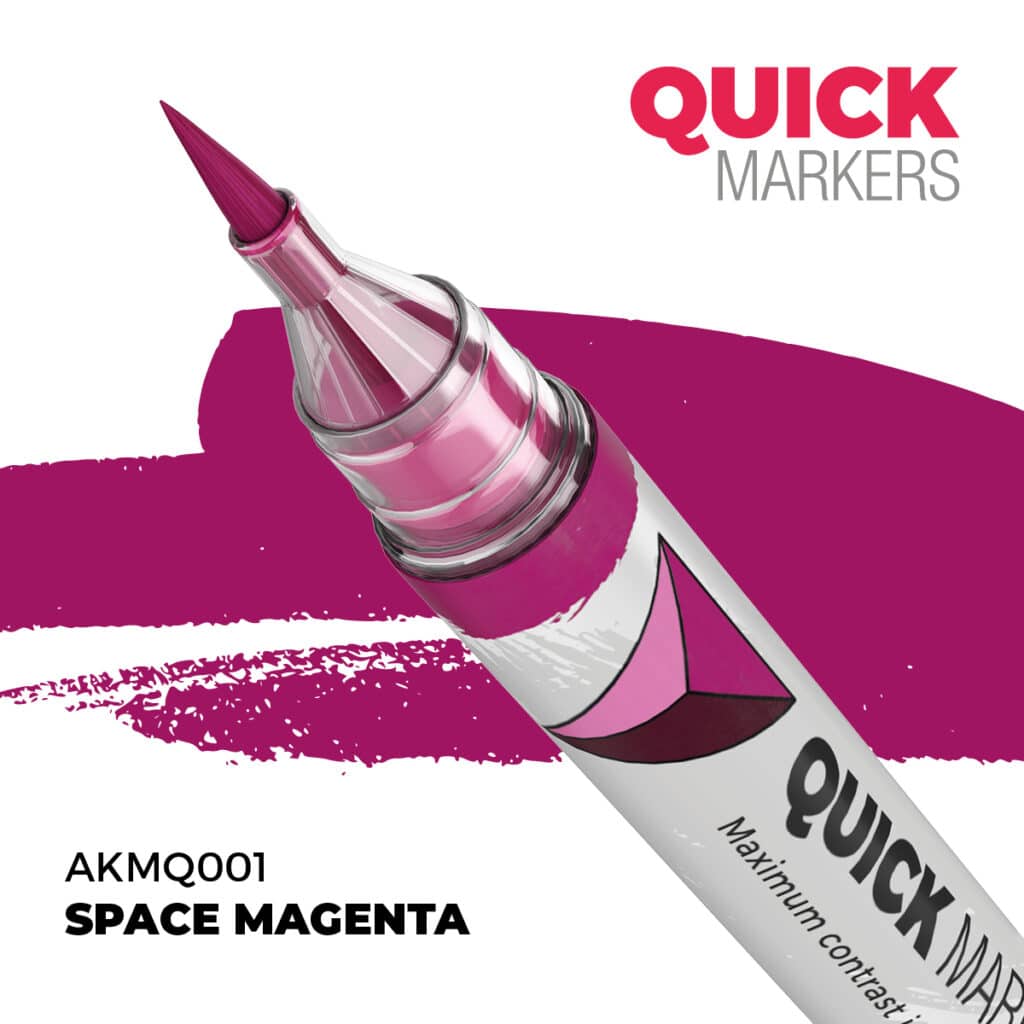 Découvrez Space magenta Quickmarker, une gamme de peinture wash d'exceptions pour vos figurines d'exceptions