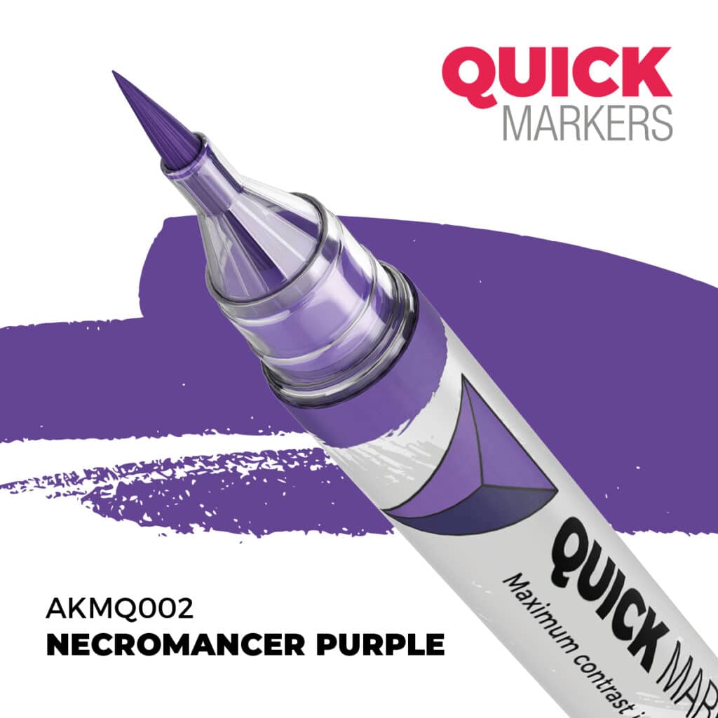 Découvrez Necromancer Purple Quick Marker, une gamme de peinture wash d'exceptions pour vos figurines d'exceptions