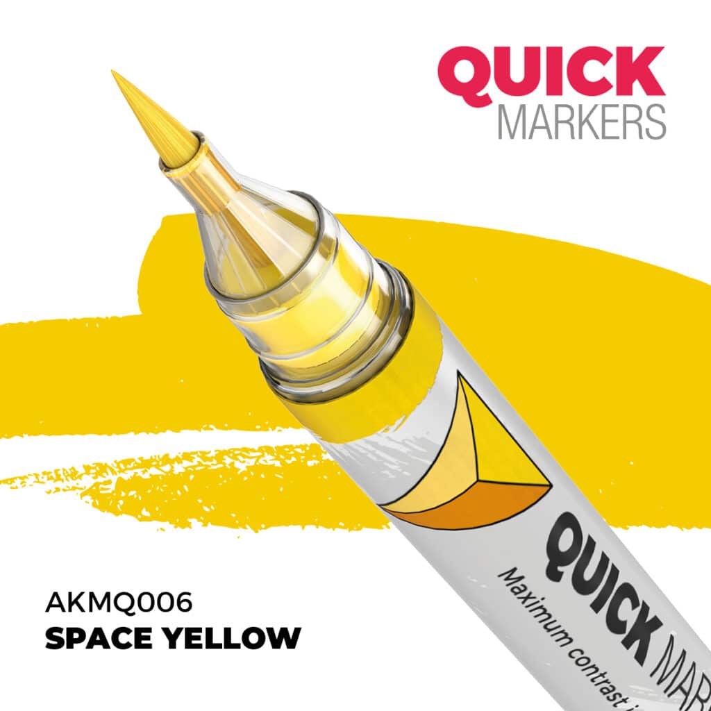 Découvrez Space Yellow Quick Marker, une gamme de peinture wash d'exceptions pour vos figurines d'exceptions