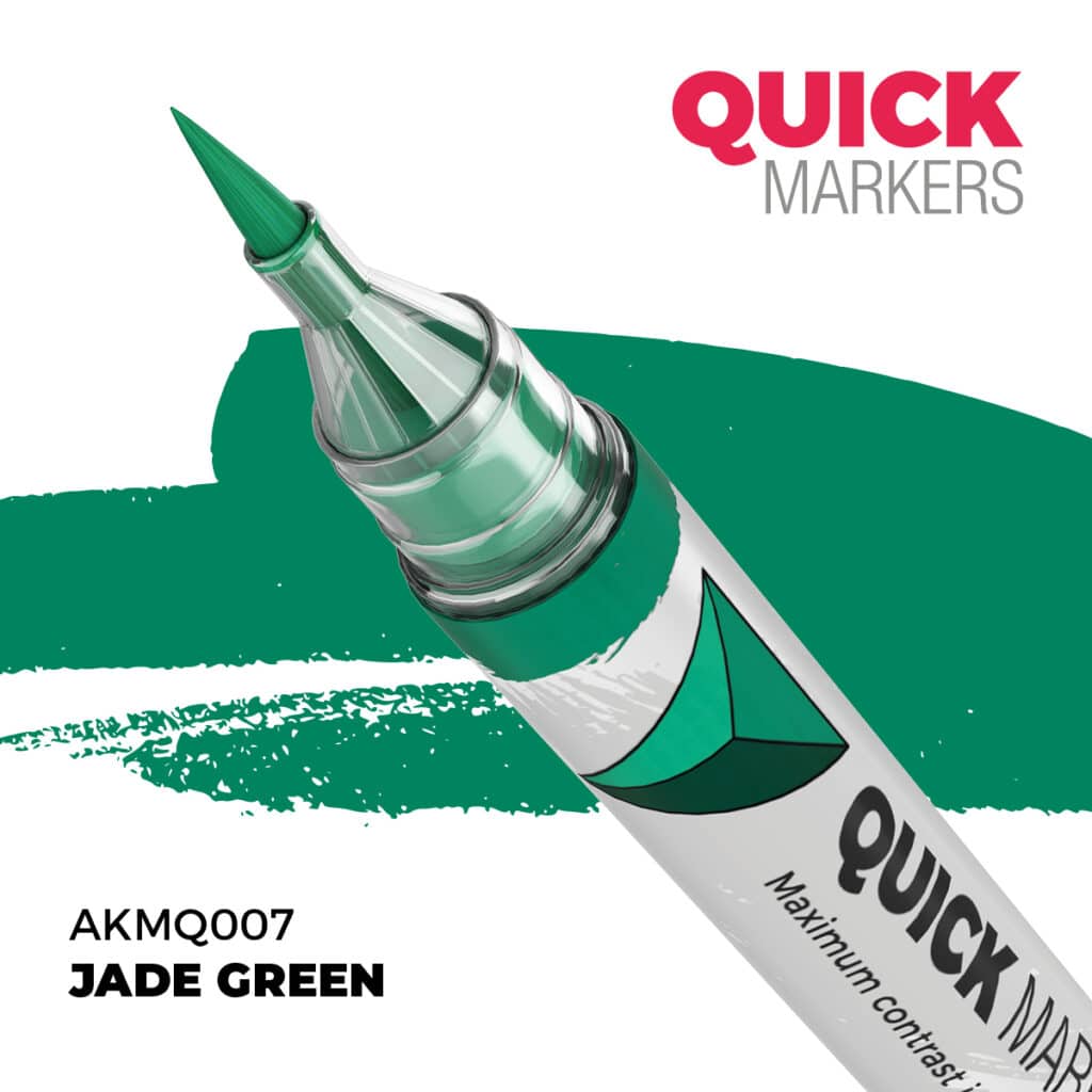 Découvrez Jade Green Quick Marker , une gamme de peinture wash d'exceptions pour vos figurines d'exceptions