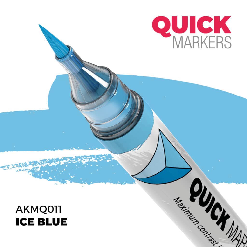 Découvrez Ice Blue Quick Marker, une gamme de peinture wash d'exceptions pour vos figurines d'exceptions