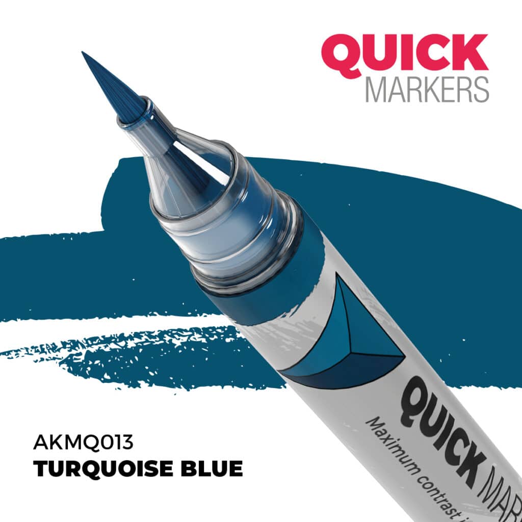 Découvrez Turquoise Blue Quick Marker, une gamme de peinture wash d'exceptions pour vos figurines d'exceptions