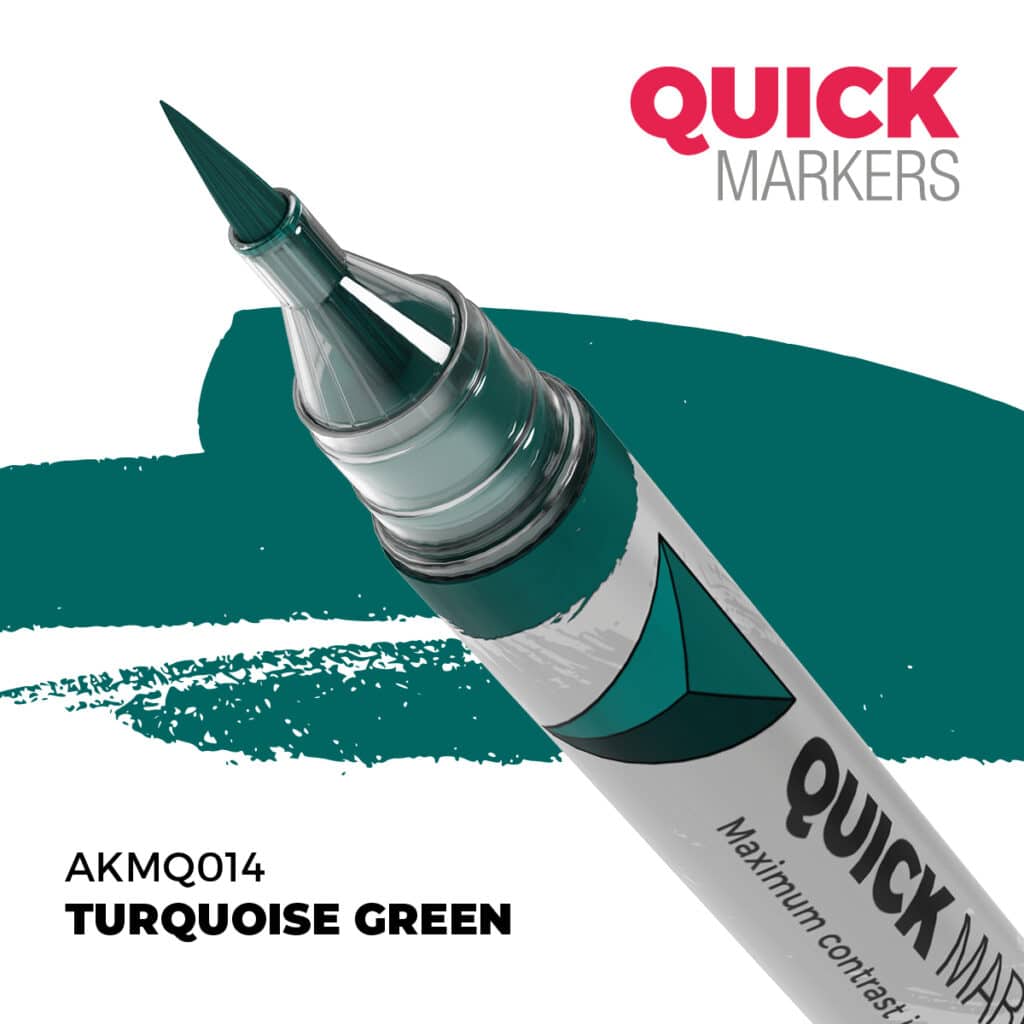 Découvrez Turquoise Green Quick Marker, une gamme de peinture wash d'exceptions pour vos figurines d'exceptions