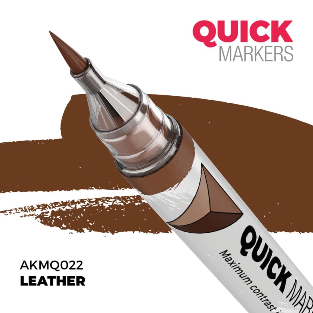 Découvrez Leather Quickmarker , une gamme de peinture wash d'exceptions pour vos figurines d'exceptions