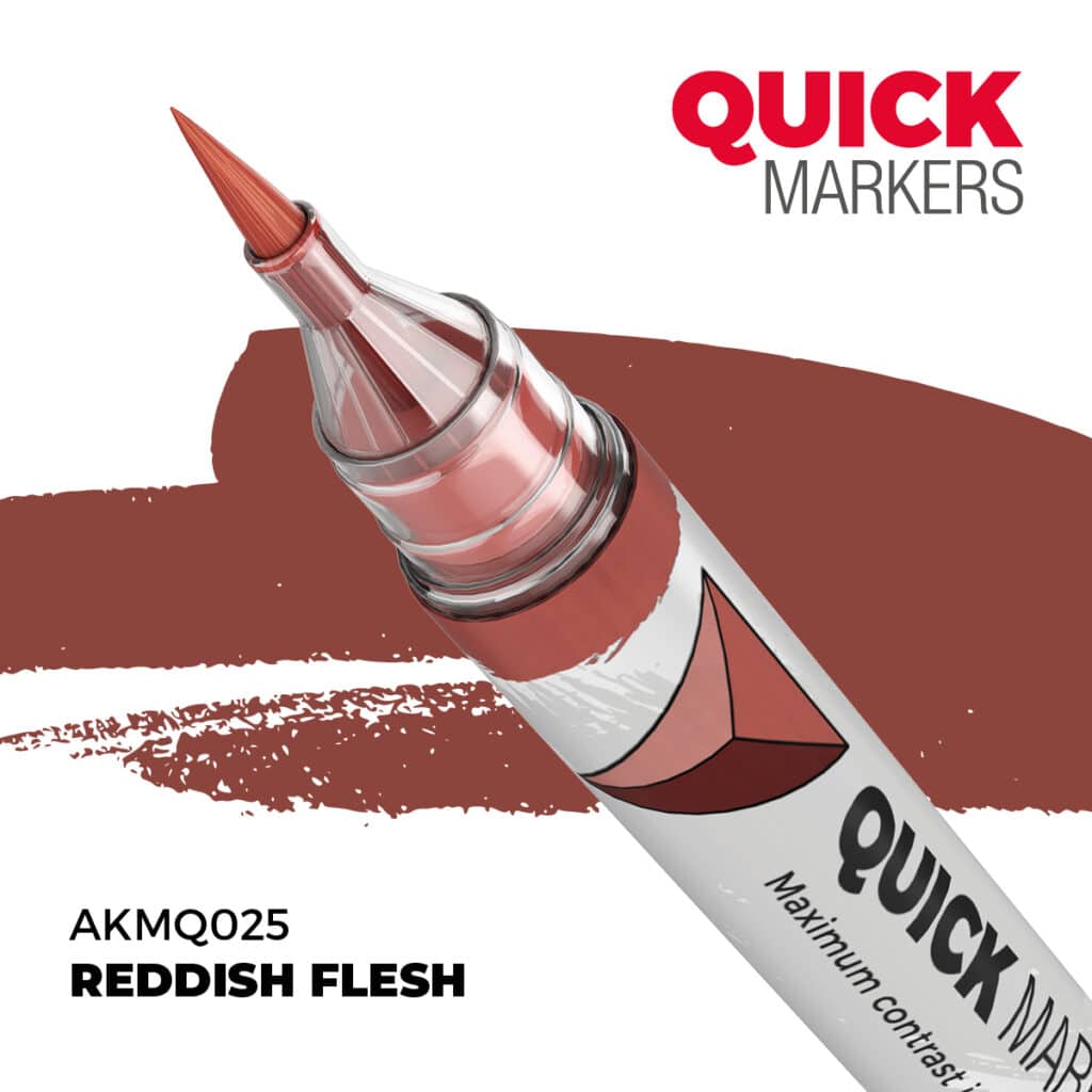 Découvrez Reddish Flesh Quickmarker , une gamme de peinture wash d'exceptions pour vos figurines d'exceptions