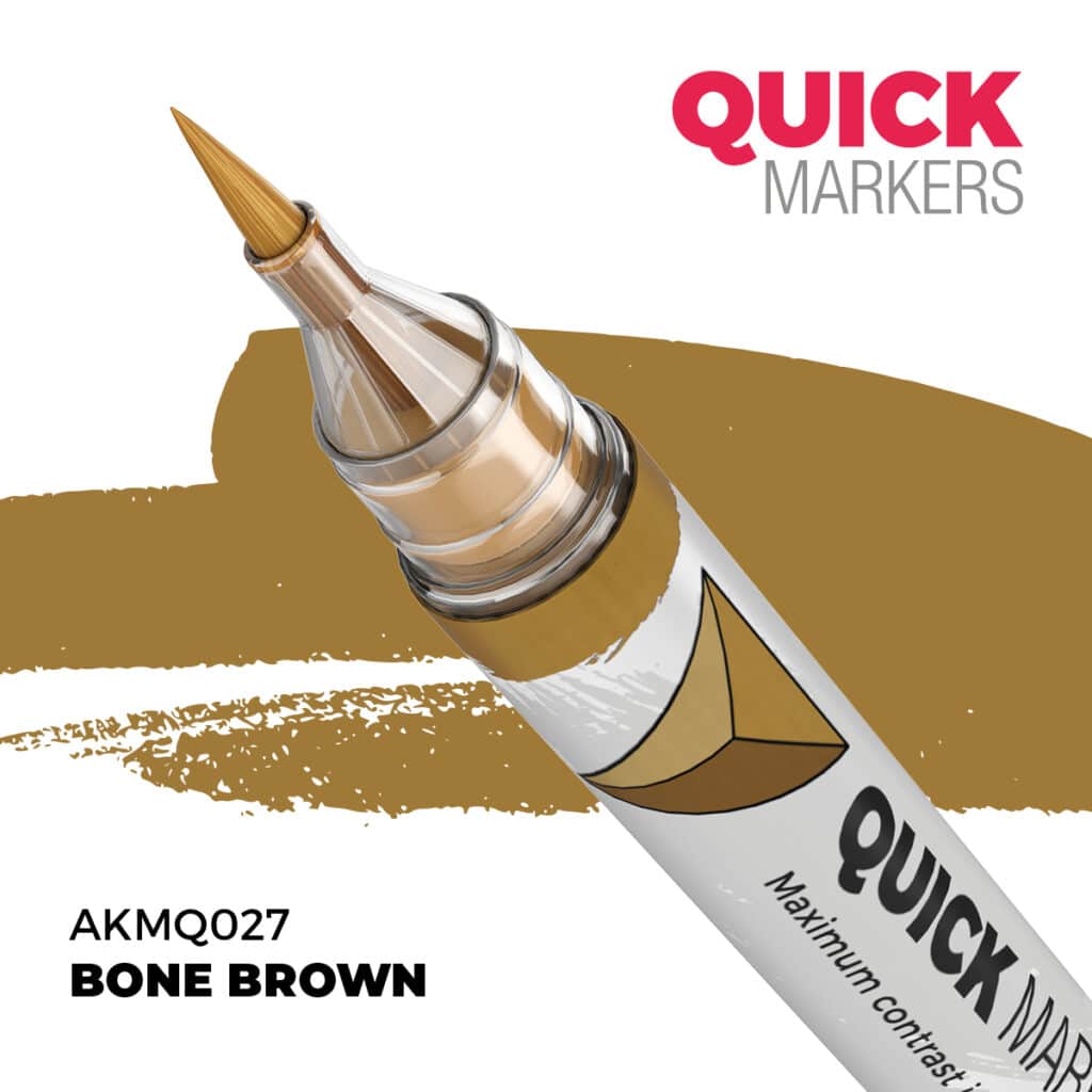 Découvrez Bone Brown Quickmarker , une gamme de peinture wash d'exceptions pour vos figurines d'exceptions