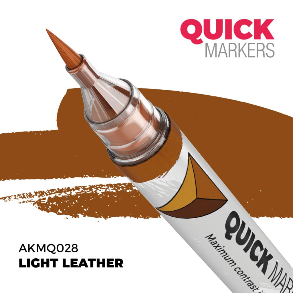 Découvrez Light Leather Quickmarker , une gamme de peinture wash d'exceptions pour vos figurines d'exceptions