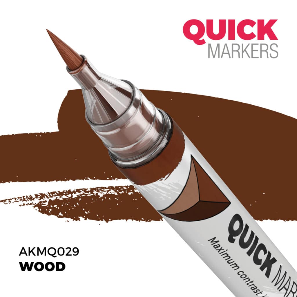 Découvrez Wood Quickmarker , une gamme de peinture wash d'exceptions pour vos figurines d'exceptions
