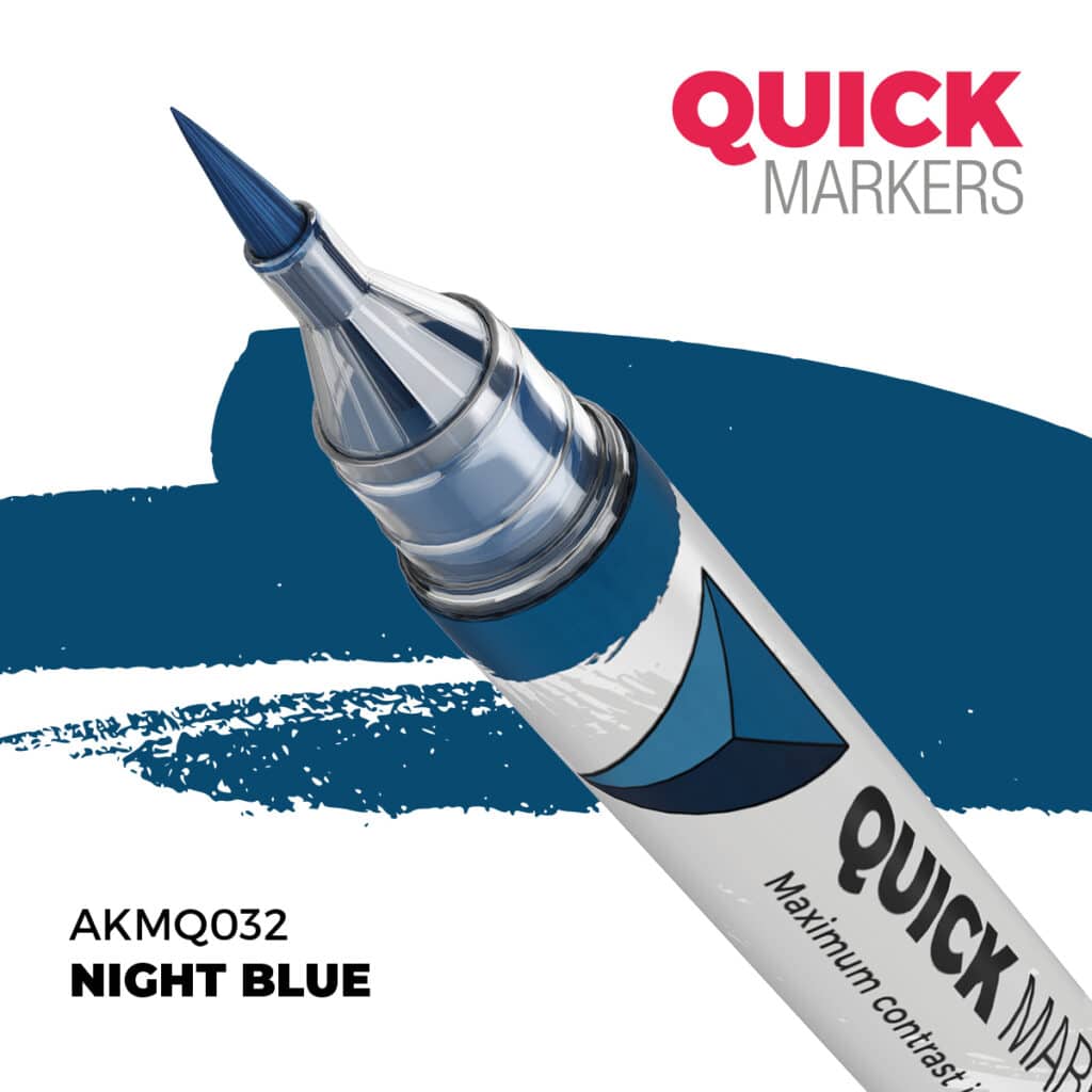 Découvrez Night Blue Quickmarker , une gamme de peinture wash d'exceptions pour vos figurines d'exceptions