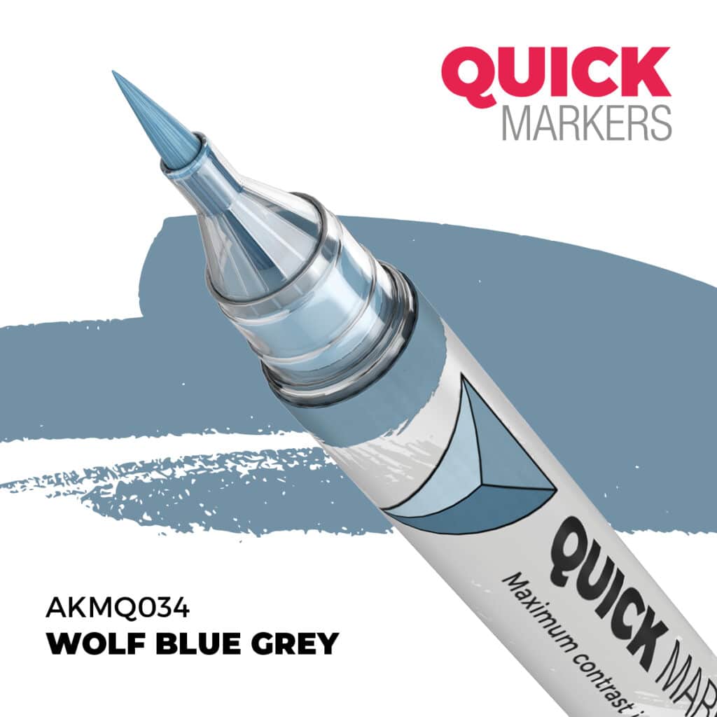 Découvrez Wolf Blue Grey Quickmarker , une gamme de peinture wash d'exceptions pour vos figurines d'exceptions