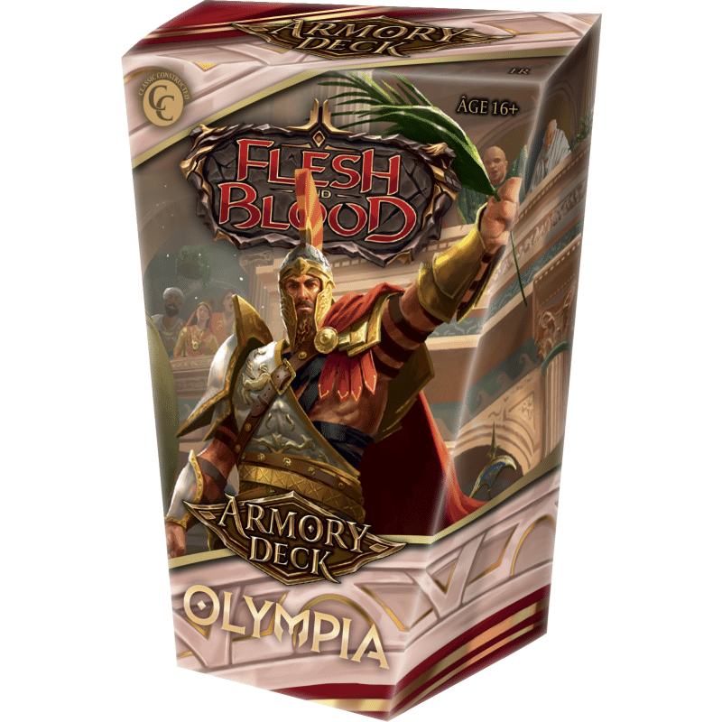 Découvrez Flesh and Blood - Armory Deck : Olympia VF , une nouvelle façon de jouer à notre super jeu de cartes Flesh and Blood, ce superbe TCG