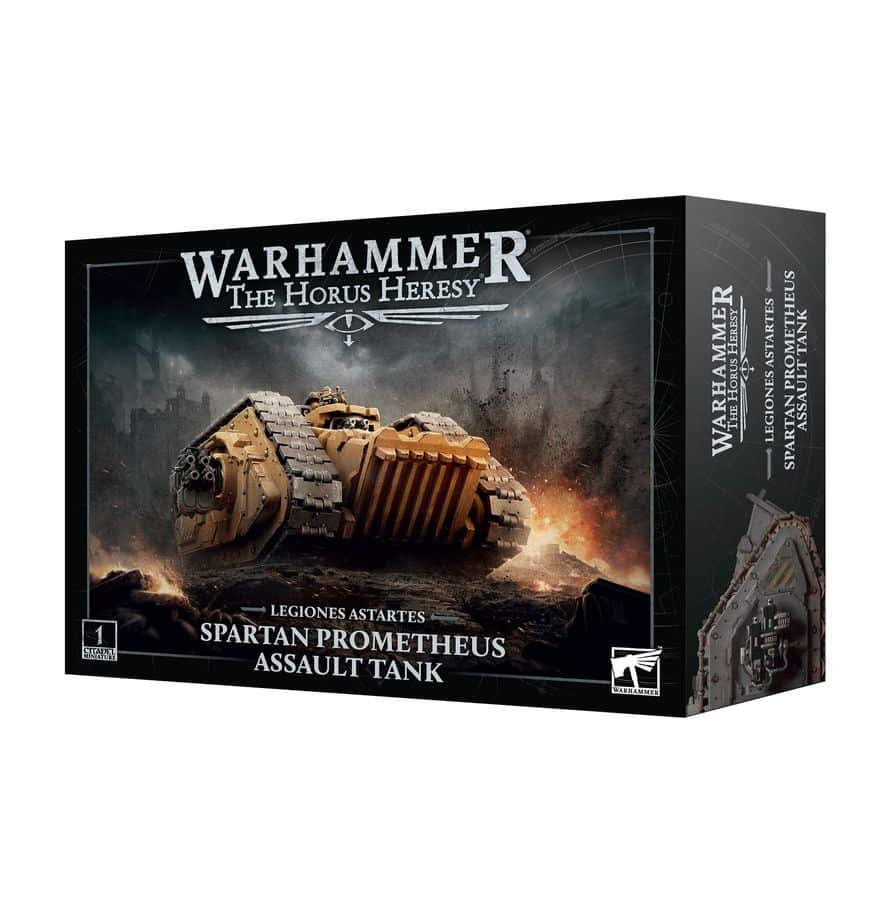 Découvrez le Legion Astartes Spartan Prometheus Assault Tank l'emblématique char d'assaut qui va transporter vos troupes au coeur de l'ennemi