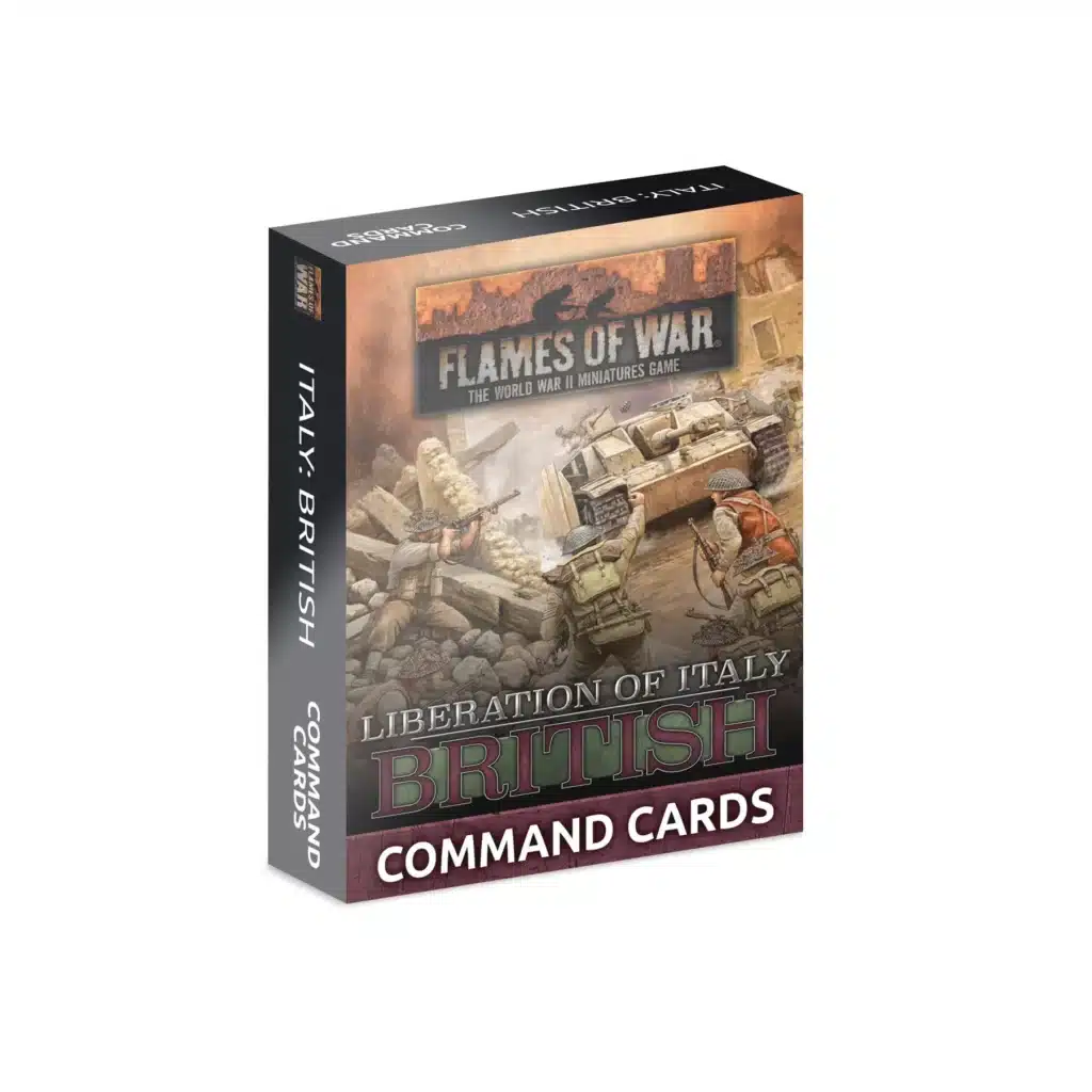 Flames of War: Liberation of Italy - British Command Card Pack fait partie des nouveautés de battlefront sur la fin de guerre à l'echelle de 10mm