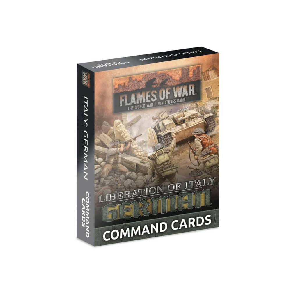 Flames of War: Liberation of Italy -German Command Card Pack fait partie des nouveautés de battlefront sur la fin de guerre à l'echelle de 10mm