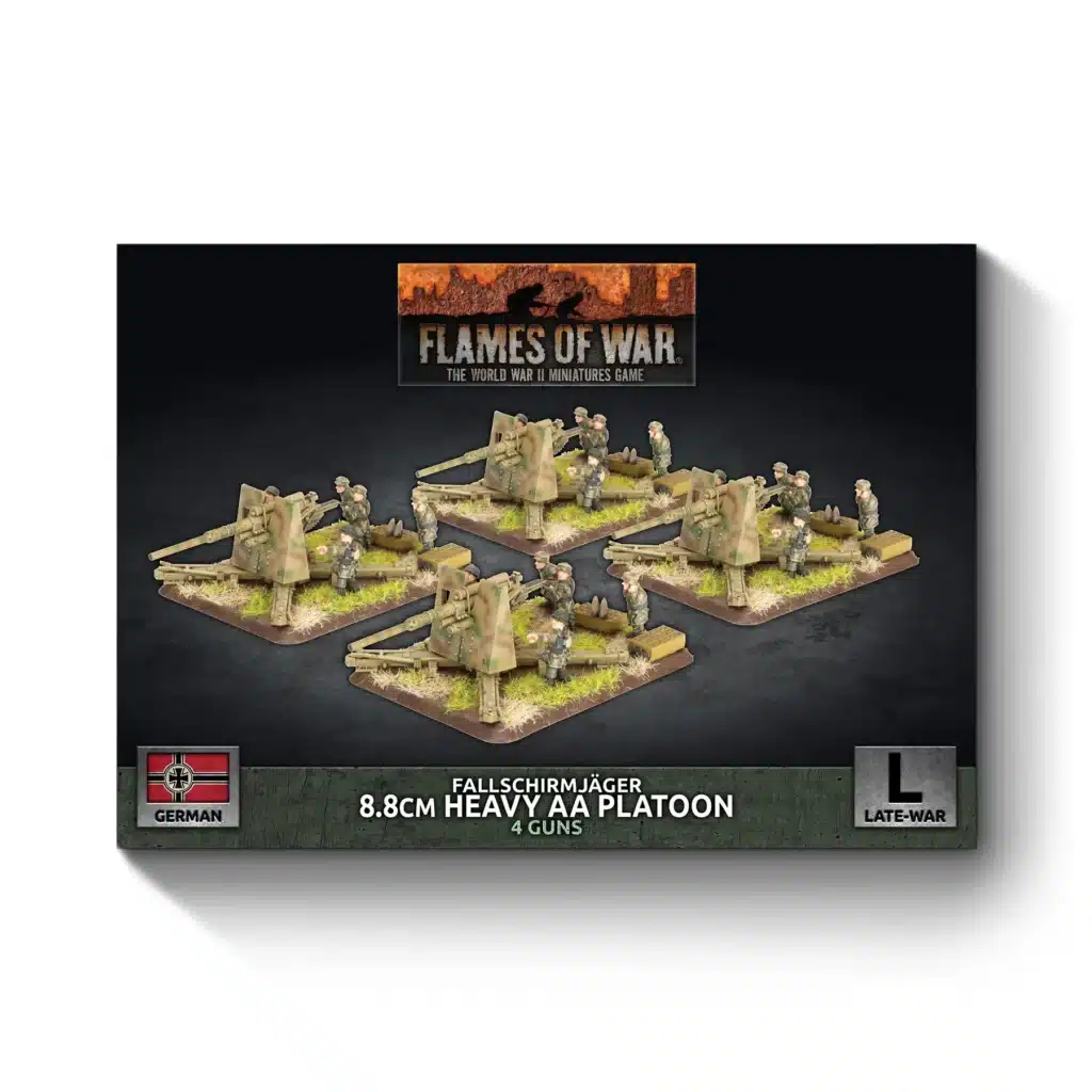 Flames of War: FJ 8.8cm Heavy AA (x4 guns Plastic) (GBX214) fait partie des nouveautés de battlefront sur la fin de guerre à l'echelle de 10mm
