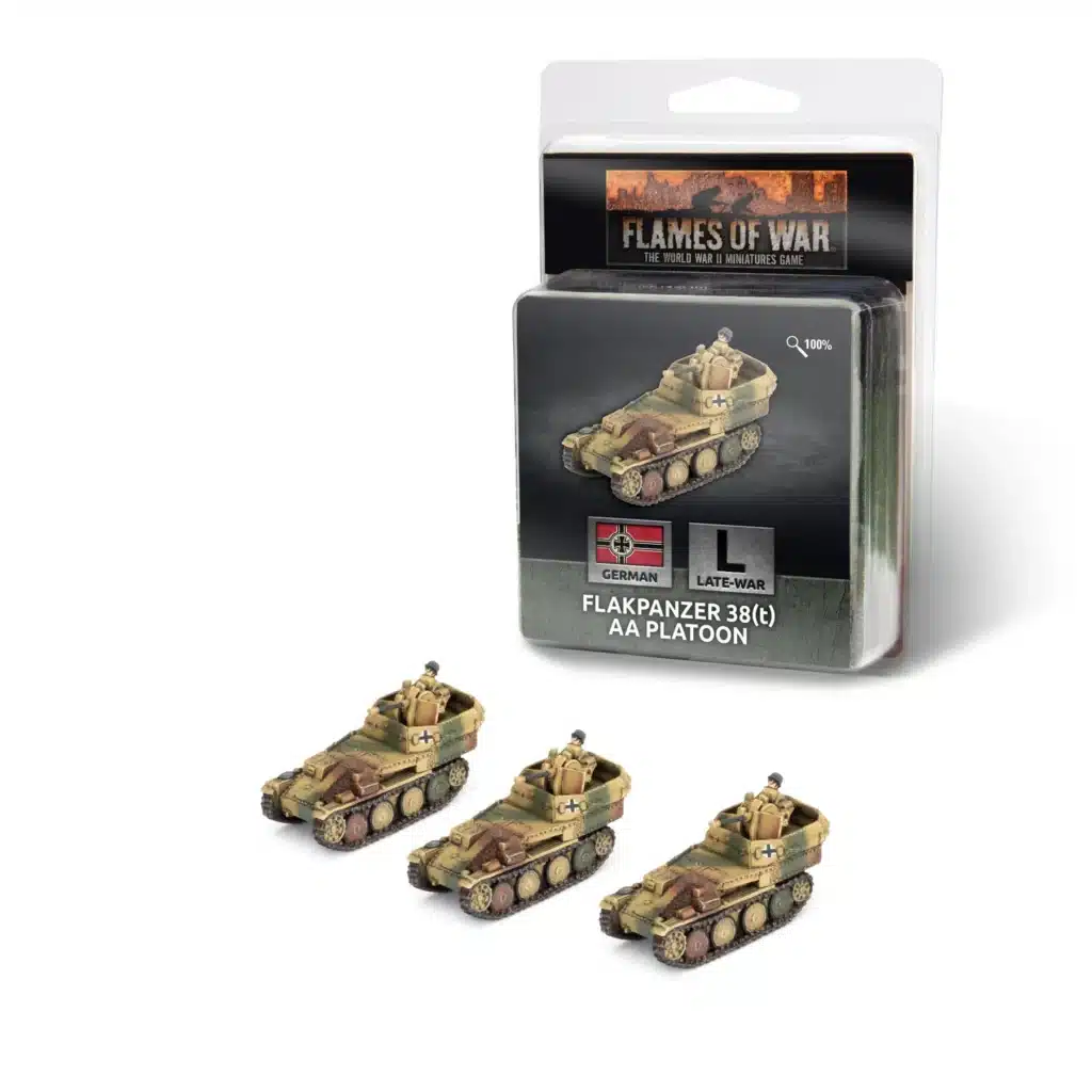 Flames of War: Flakpanzer 38(t) (2cm) (x3) (GE171) fait partie des nouveautés de battlefront sur la fin de guerre à l'echelle de 10mm