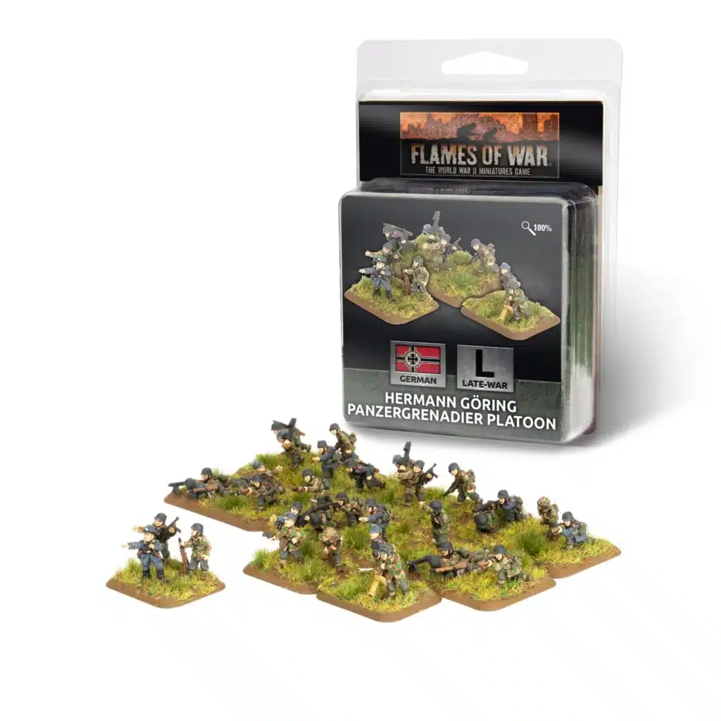 Flames of War: Hermann Göring Panzergrenadier Platoon (GE805) fait partie des nouveautés de battlefront sur la fin de guerre à l'echelle de 10mm