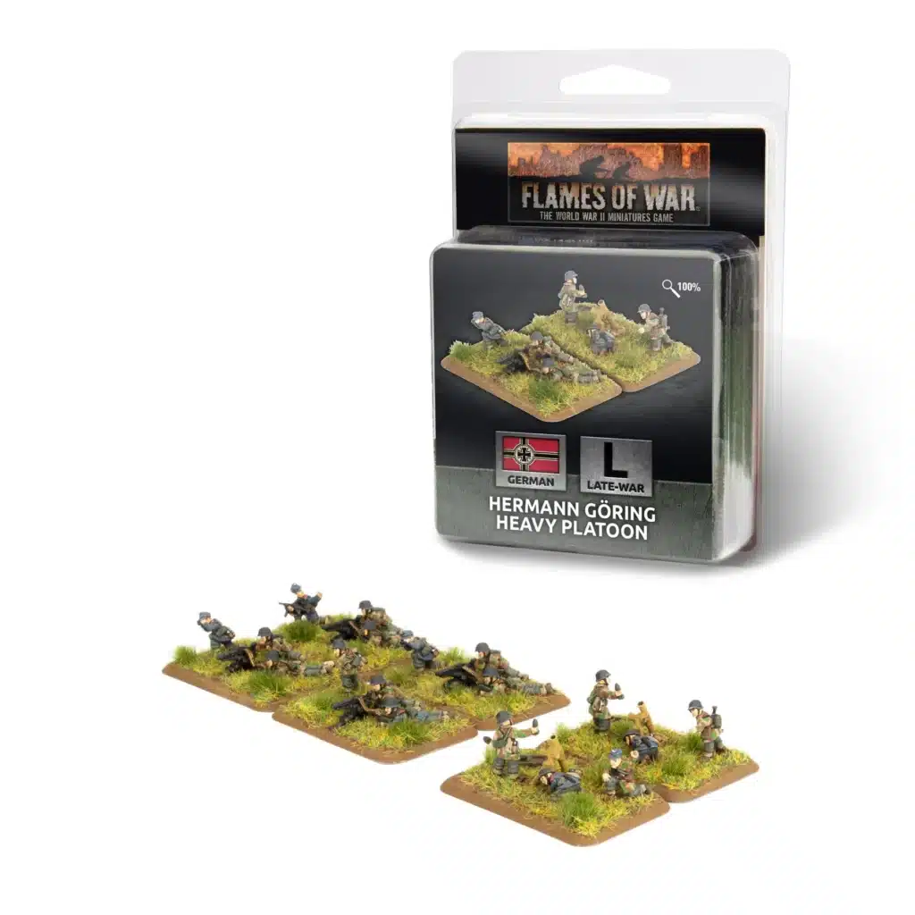 Flames of War: Hermann Göring Heavy Platoon (GE806) fait partie des nouveautés de battlefront sur la fin de guerre à l'echelle de 10mm