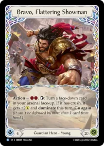 Découvrez Flesh and Blood - Deck Bravo , une nouvelle façon de jouer à notre super jeu de cartes Flesh and Blood, ce superbe TCG
