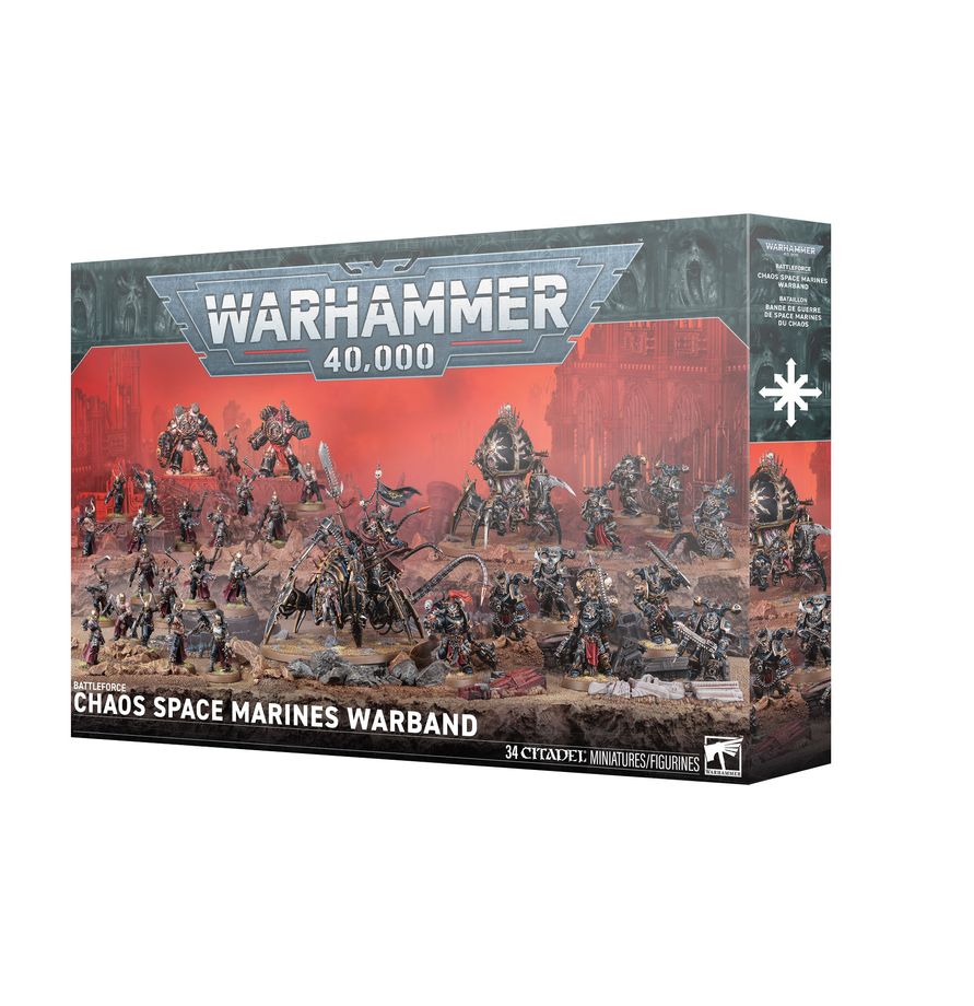 Découvrez la Chaos Space Marine Battleforce Warband, un ajout indispensable pour tout collectionneur ou joueur de Space Marine du Chaos