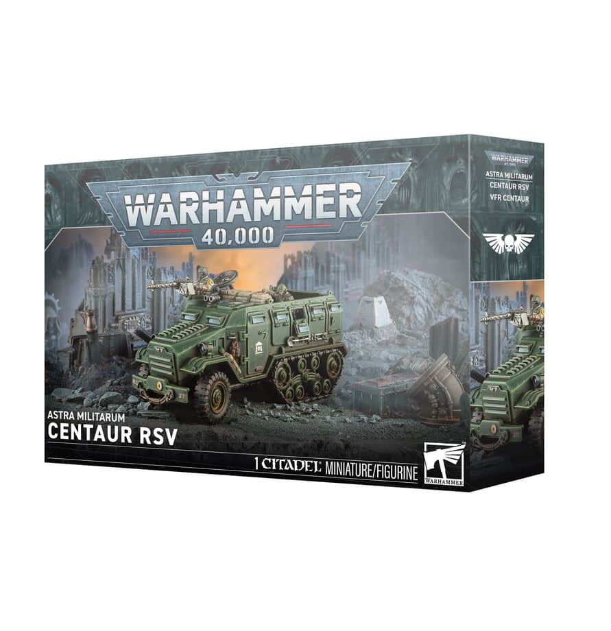 Découvrez le Astra Militarum VFR Centaur , un véhicule de soutien rapide et blindé avec un armement varié pour l'Astra Militarum