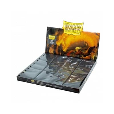 Feuilles de classeur Dragon Shield 4*3 Sideloading 24pages . The pockets are loaded from the top and will protect even double-sleeved cards perfectly