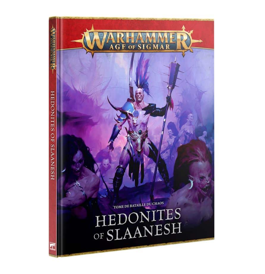 Battletome Hedonites of Slaanesh V4 accompagne la sortie des hedonites of slaanesh , avec un nouveau battletome , des cartes et nouvelles figurines