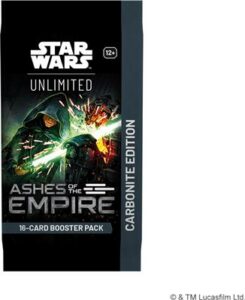 Cendres de l'empire Displays de 12 boosters carbonite VO accompagne la sortie de la nouvelle edition du set 8 du formidable jeu de cartes Star Wars Unlimited