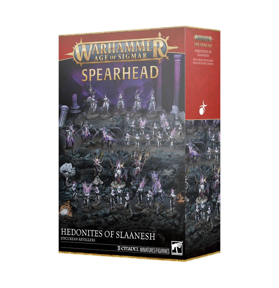 Spearhead Hedonites of Slaanesh accompagne la sortie des hedonites of slaanesh , avec un nouveau battletome , des cartes et nouvelles figurines