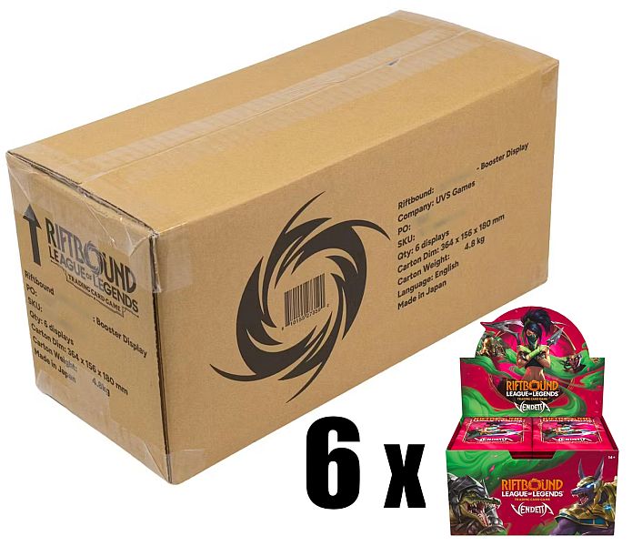 Découvrez le nouveau Riftbound: League of Legends TCG : Case de 6 Display Vendetta accompagnant de multiples autres produits