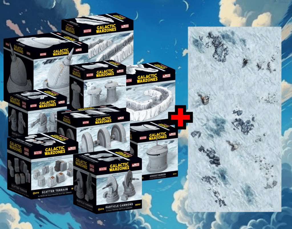 Idéal pour habiller rapidement vos tables de star wars legion , ce Galactic Warzones: Lot 9 décors + Playmat Offert sera parfait pour vous 