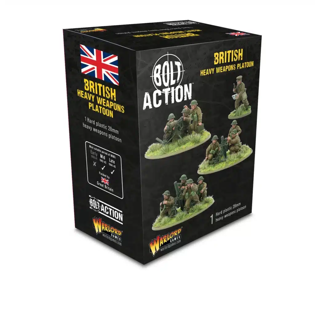 Bolt Action British Heavy weapons platoon (plastic) vous permettent de jouer cette section emblématique de l'armée britannique pour le jeu bolt action