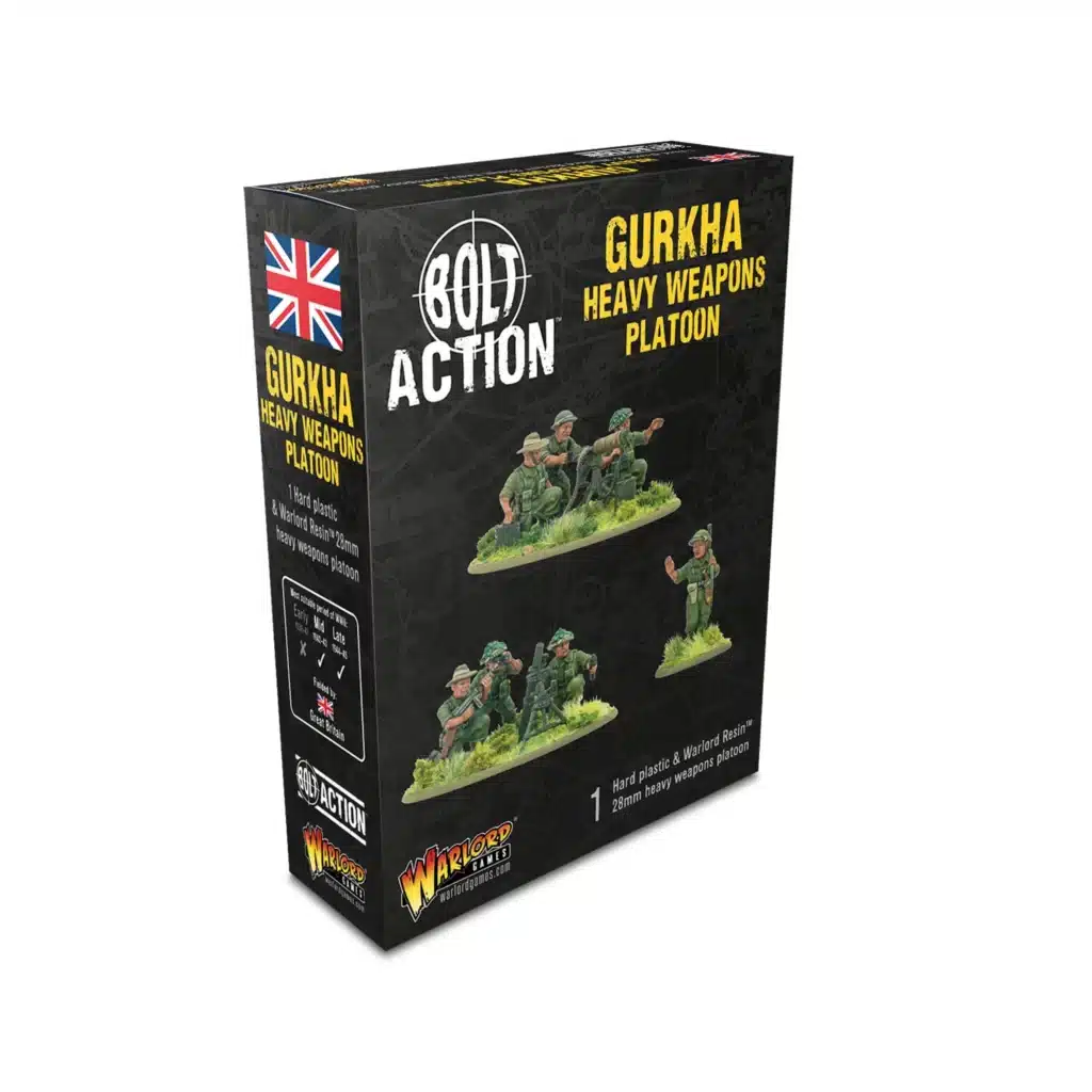 Bolt Action Britanniques Gurkha Heavy Weapons platoon vous permettent de jouer cette section emblématique de l'armée britannique pour le jeu bolt action