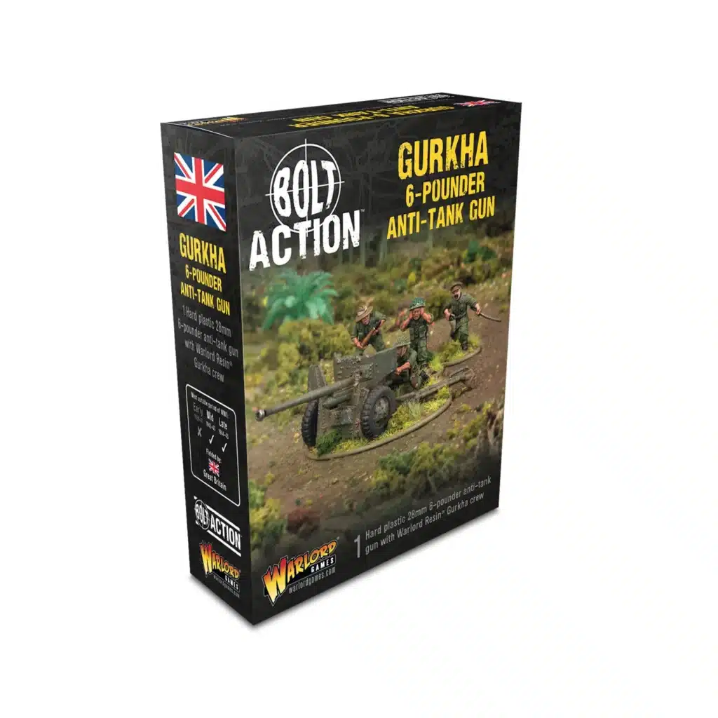 Gurkha 6-pounder anti-tank gun vous permettent de jouer cette section emblématique de l'armée britannique pour le jeu bolt action