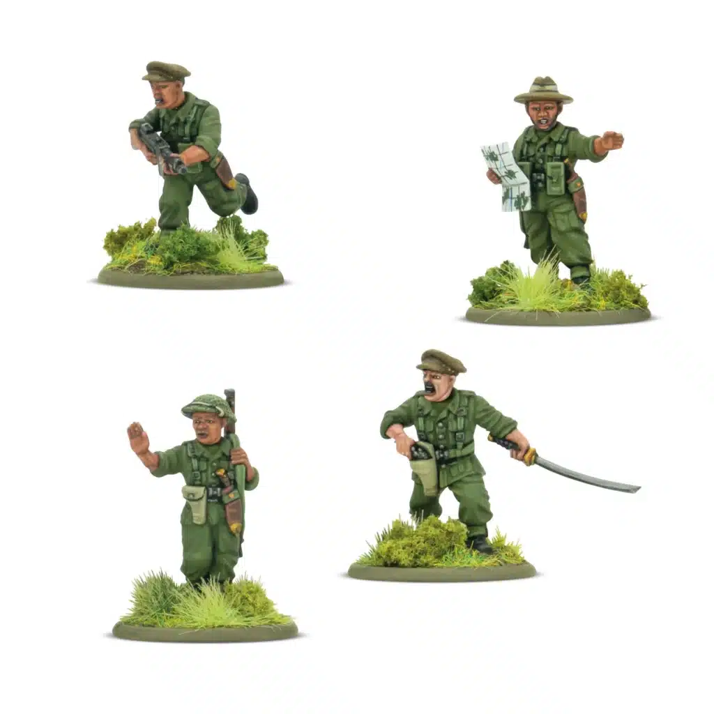 Bolt Action Britanniques Gurkha platoon commanders vous permettent de jouer cette section emblématique de l'armée britannique pour le jeu bolt action