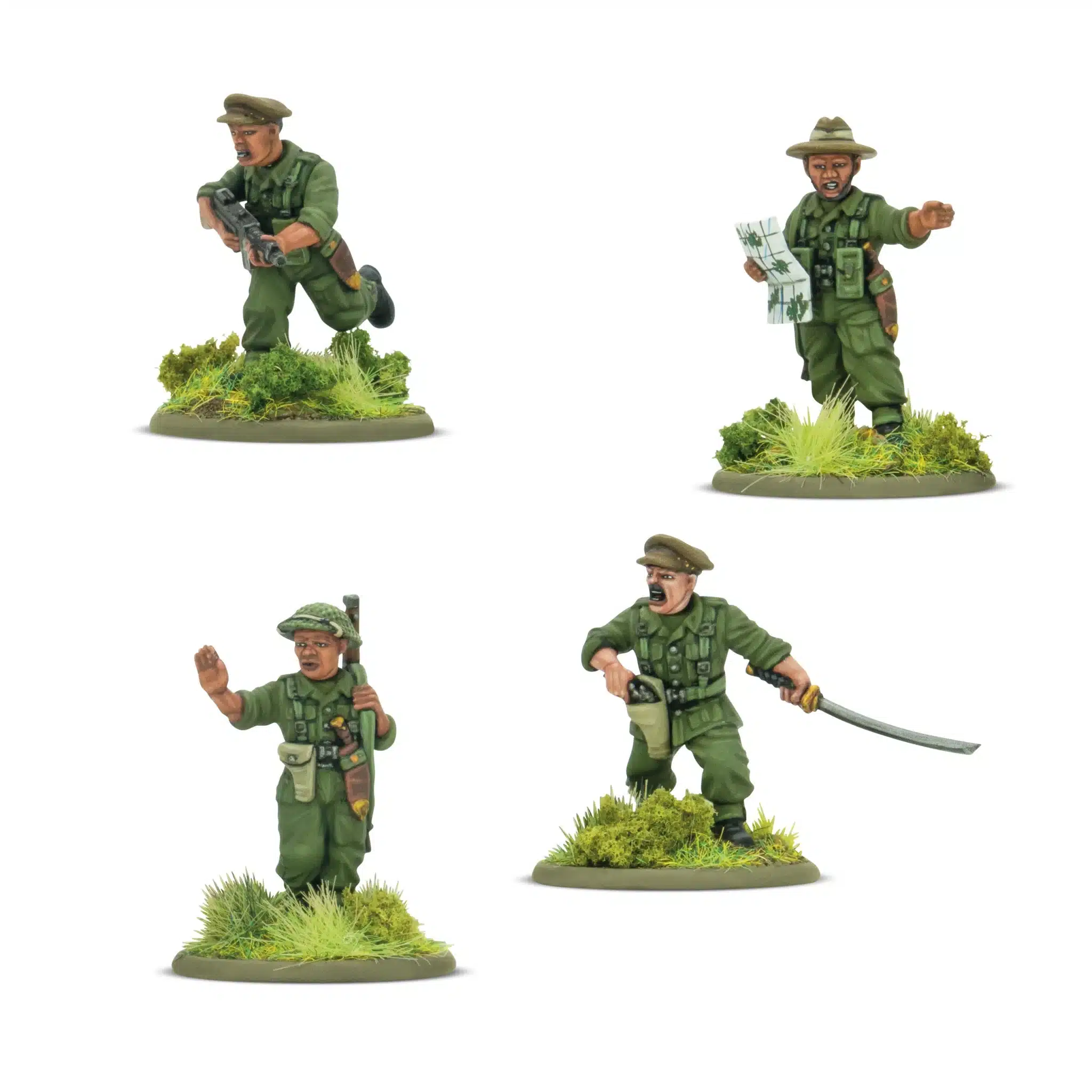 Bolt Action Britanniques Gurkha platoon commanders vous permettent de jouer cette section emblématique de l'armée britannique pour le jeu bolt action
