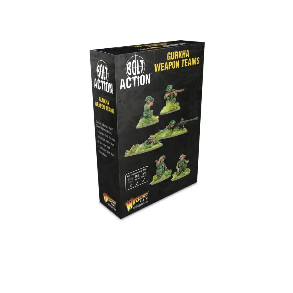 Bolt Action Britanniques Gurkha weapon teams vous permettent de jouer cette section emblématique de l'armée britannique pour le jeu bolt action