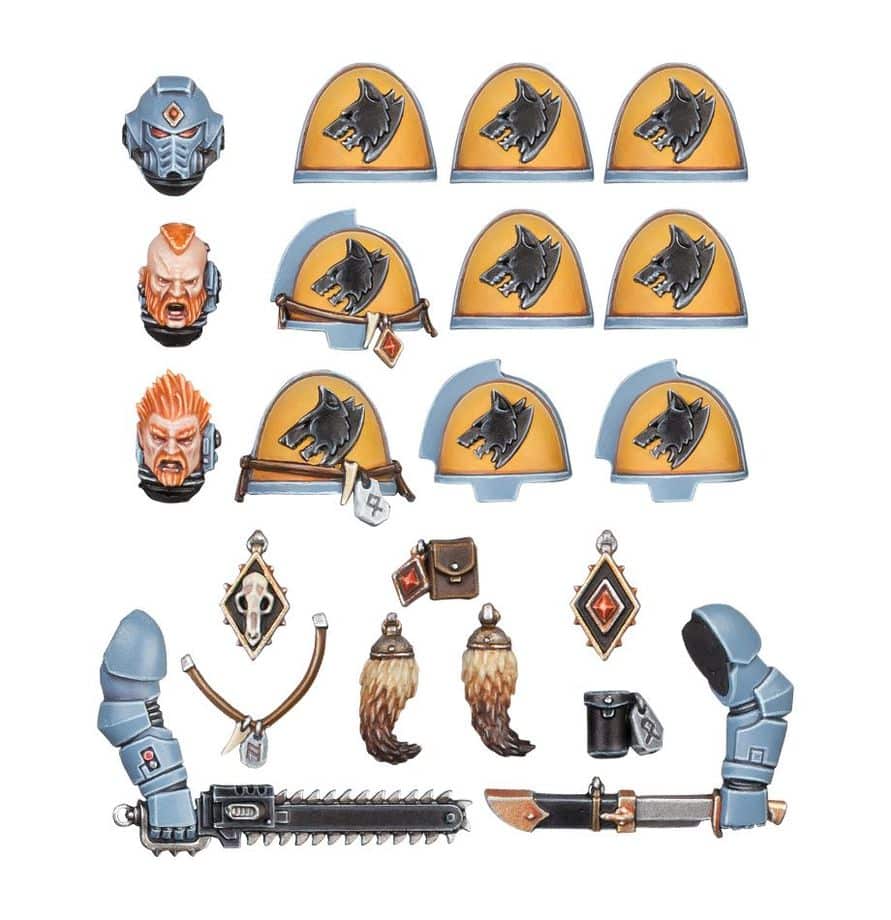 Découvrez les nouvelles sorties de Games Workshop avec la superbe boite d'Amélioration et Décalcomanie Space Wolves Primaris