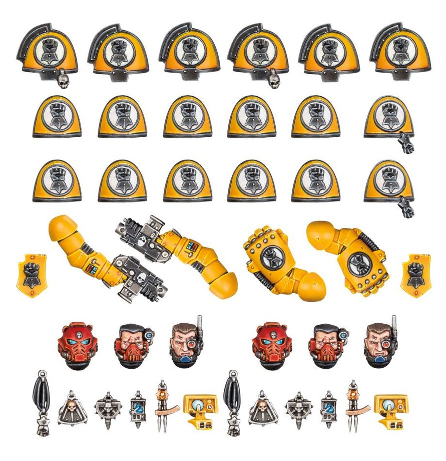 Découvrez les nouvelles sorties de Games Workshop avec la superbe boite d'Amélioration et Décalcomanie Imperial Fists Primaris