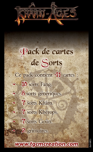 découvrez Kharn-Ages / Kharn-age Tactics : Cartes de sorts , un bon moyen de decouvrir cet univers et ce jeu d'escarmouche