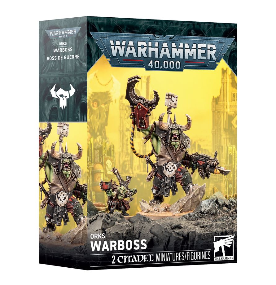 Découvrez le Boss de Guerre Ork, un chef redoutable personnalisable avec kikoup’, pince énergétik’, fling’kustom et de nombreuses options.