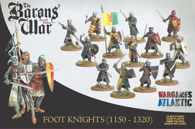 Baron's War : Foot Knights (1150-1320) fait partie des sorties qui accompagne la nouvelle sortie du jeu de chevalerie de chez Wargames Atlantic
