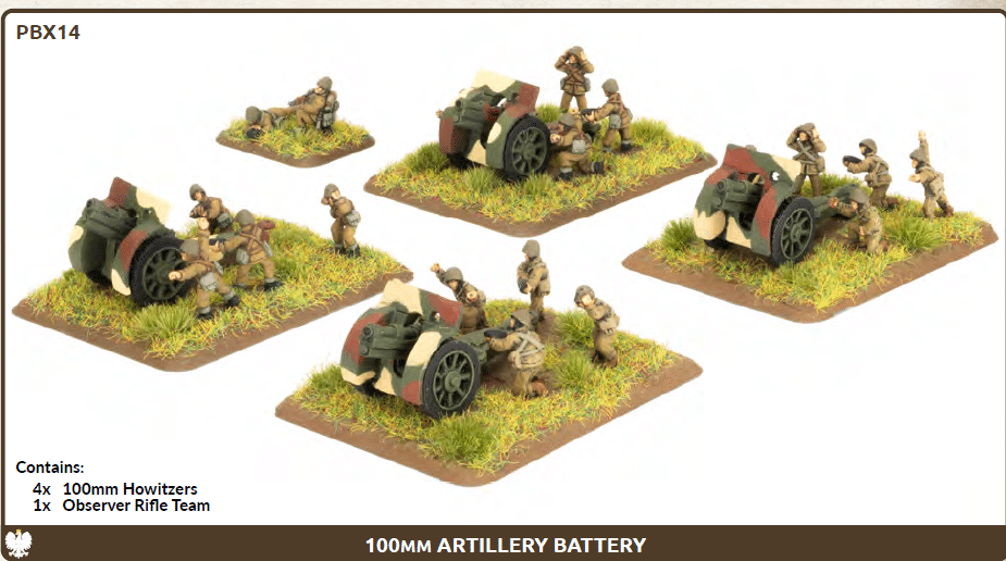 Flames of War : Polish 100mm Artillery Battery fait partie des nouveautées de cette superbe sortie si chère aux français de Flames of War Early War