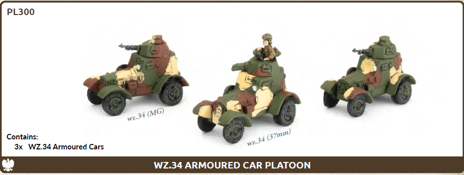 Flames of War : Polish wz.34 Armoured Car Platoon fait partie des nouveautées de cette superbe sortie si chère aux français de Flames of War Early War
